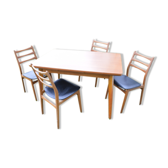 vintage dining table - 4 chairs