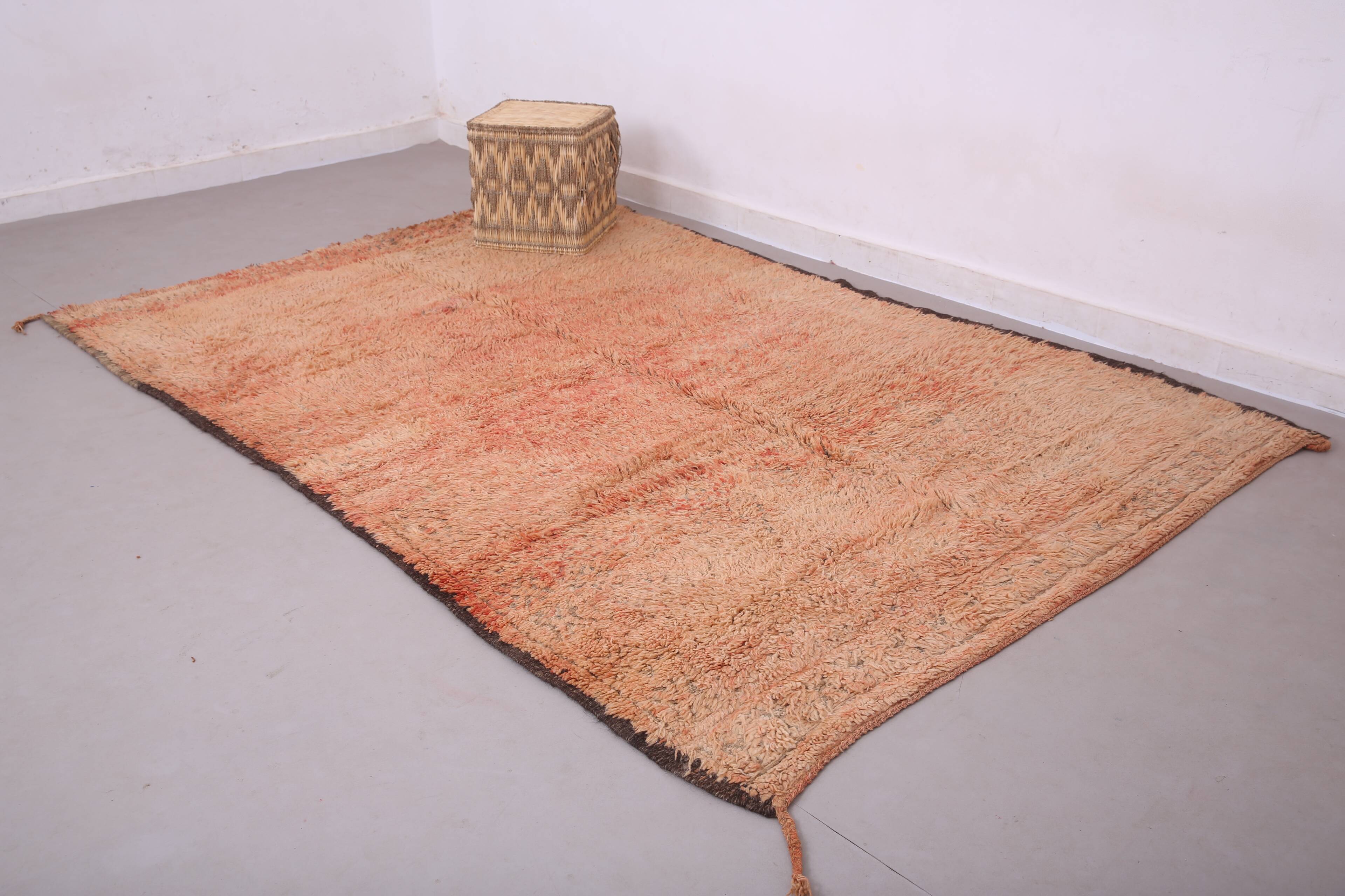 Peach Vintage Moroccan Rug 183 x 274 cm, Berber Wool Rug, Bohemian Rug