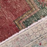 4x9 Shades Of Red & Green Oriental Turkish Vintage Rug, 134x284Cm