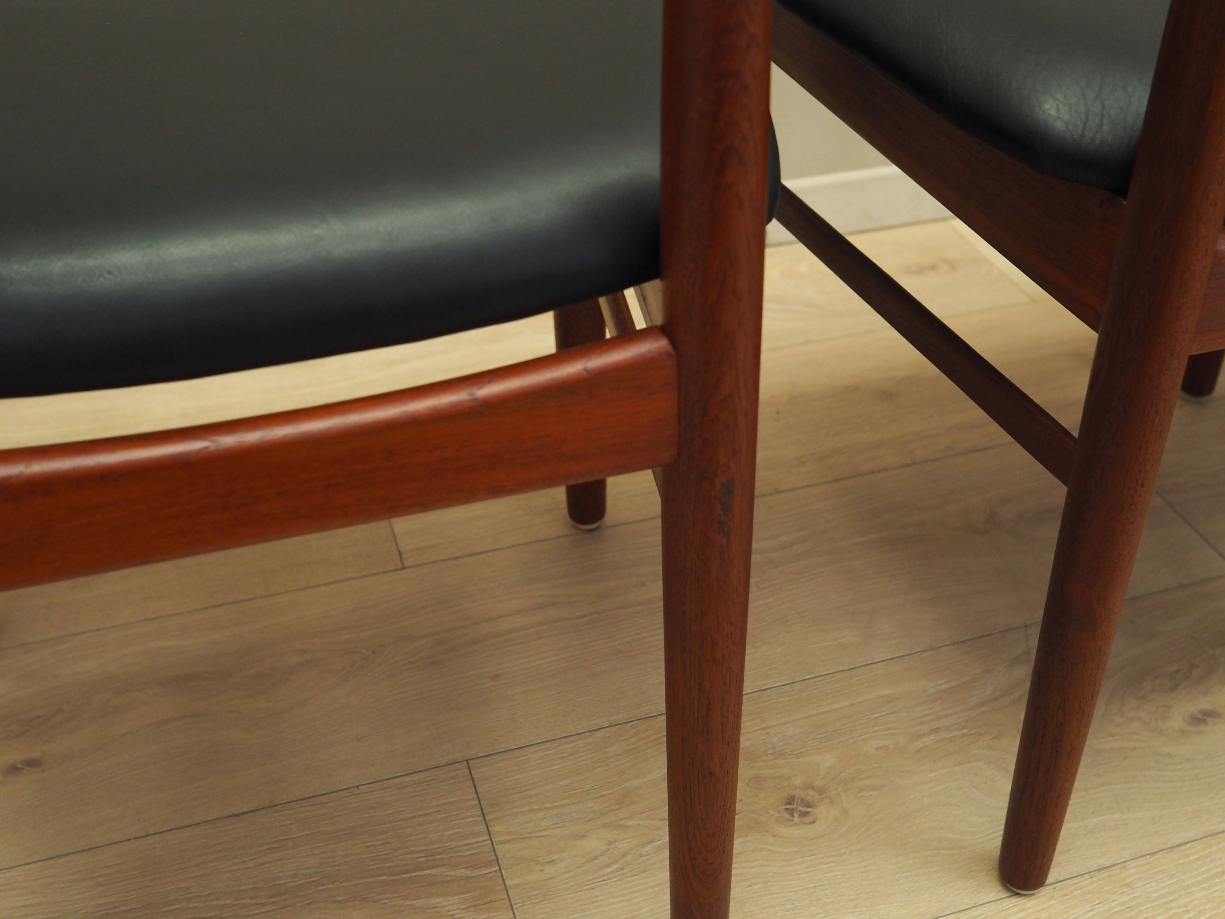 Set of four teak chairs, Danish design, 1960s, manufacture: Bruno Hansen, d