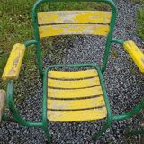 Set of 4 metal bistro chairs tolix style