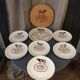 CHEESE SERVICE 12 PLATES AND PORCELAIN TRAY AUTEUIL CREATION JACQUES LOBJOY
