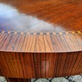 Oval table in cherry wood and zebra wood
