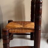 Pair of low oak chairs