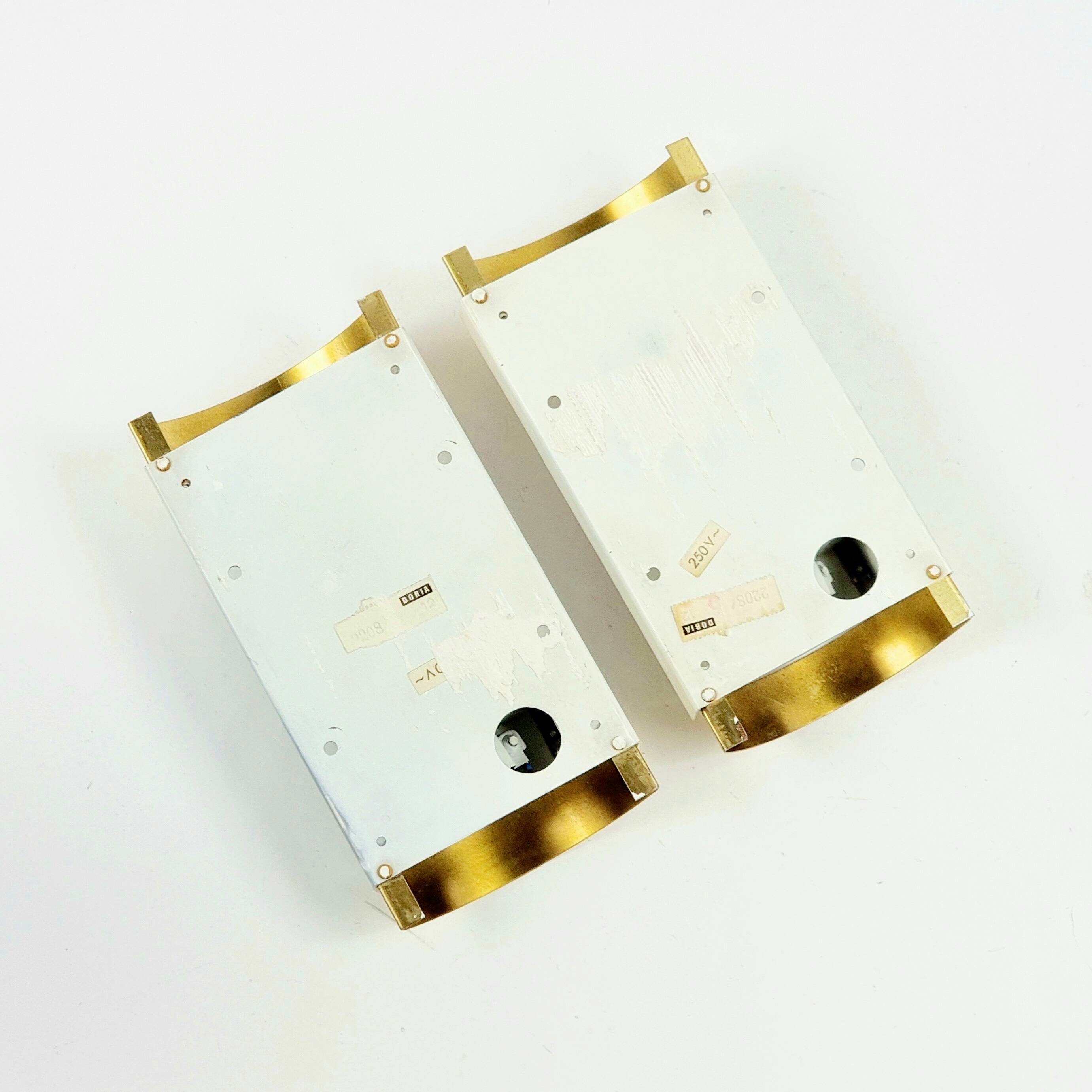 Paire d'appliques murales en verre dépoli et laiton, style Mid-Century - Doria, Allemagne, années 1960