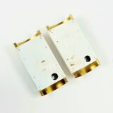 Paire d'appliques murales en verre dépoli et laiton, style Mid-Century - Doria, Allemagne, années 1960