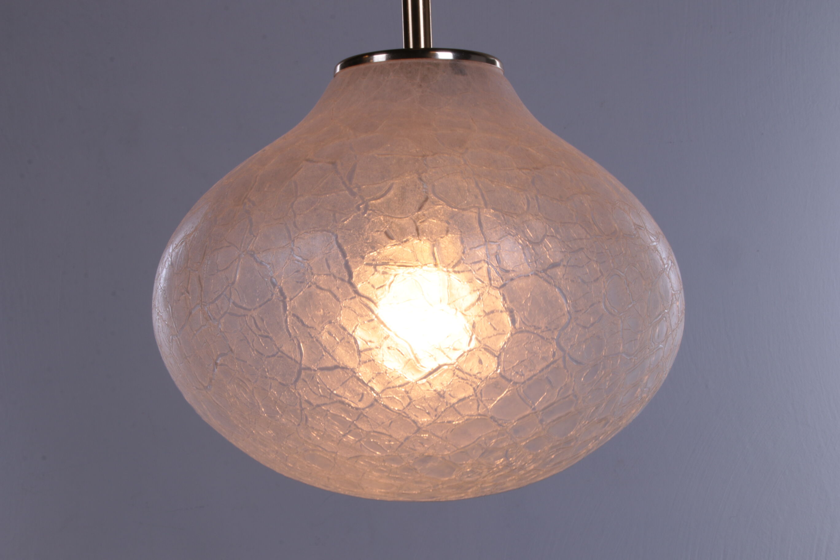 Very rare glass hanging lamp by doria leuchten, 1960, germany