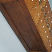 Very Tall Dutch Art Nouveau Walnut Apothecary Cabinet Barber Cabinet, 1900s