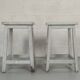 Paire de tabouret de peintre blanc vintage bois