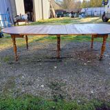 19th century walnut 6 leg table, opening