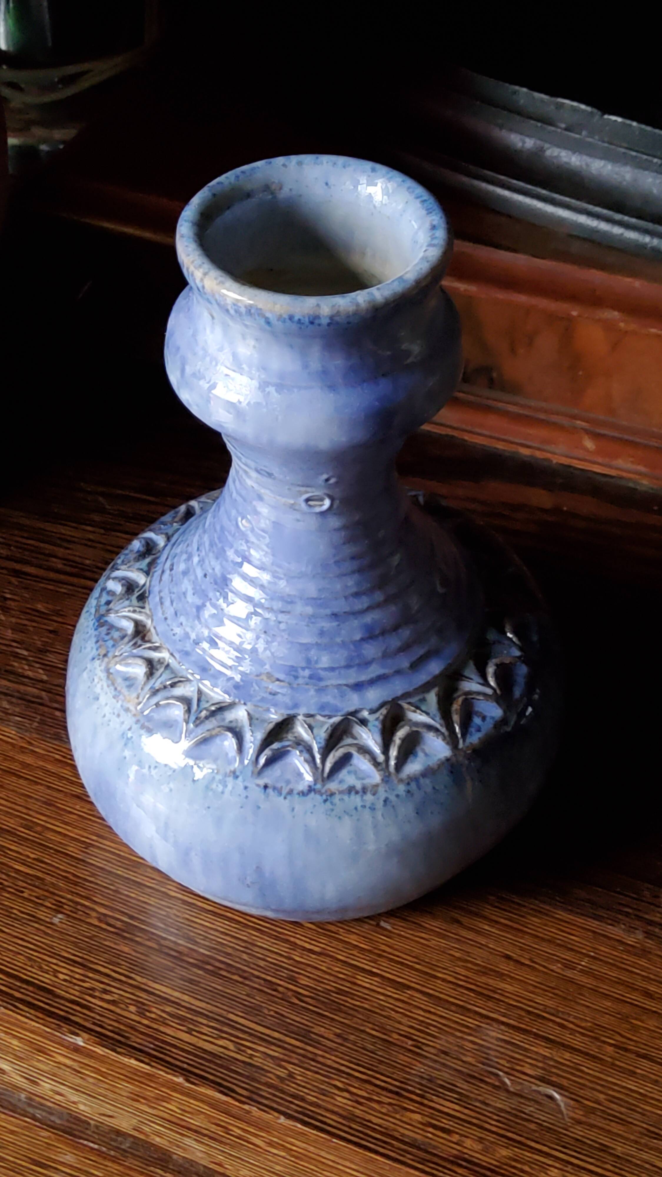 Trio of stoneware vases from the 70s signed and stamped