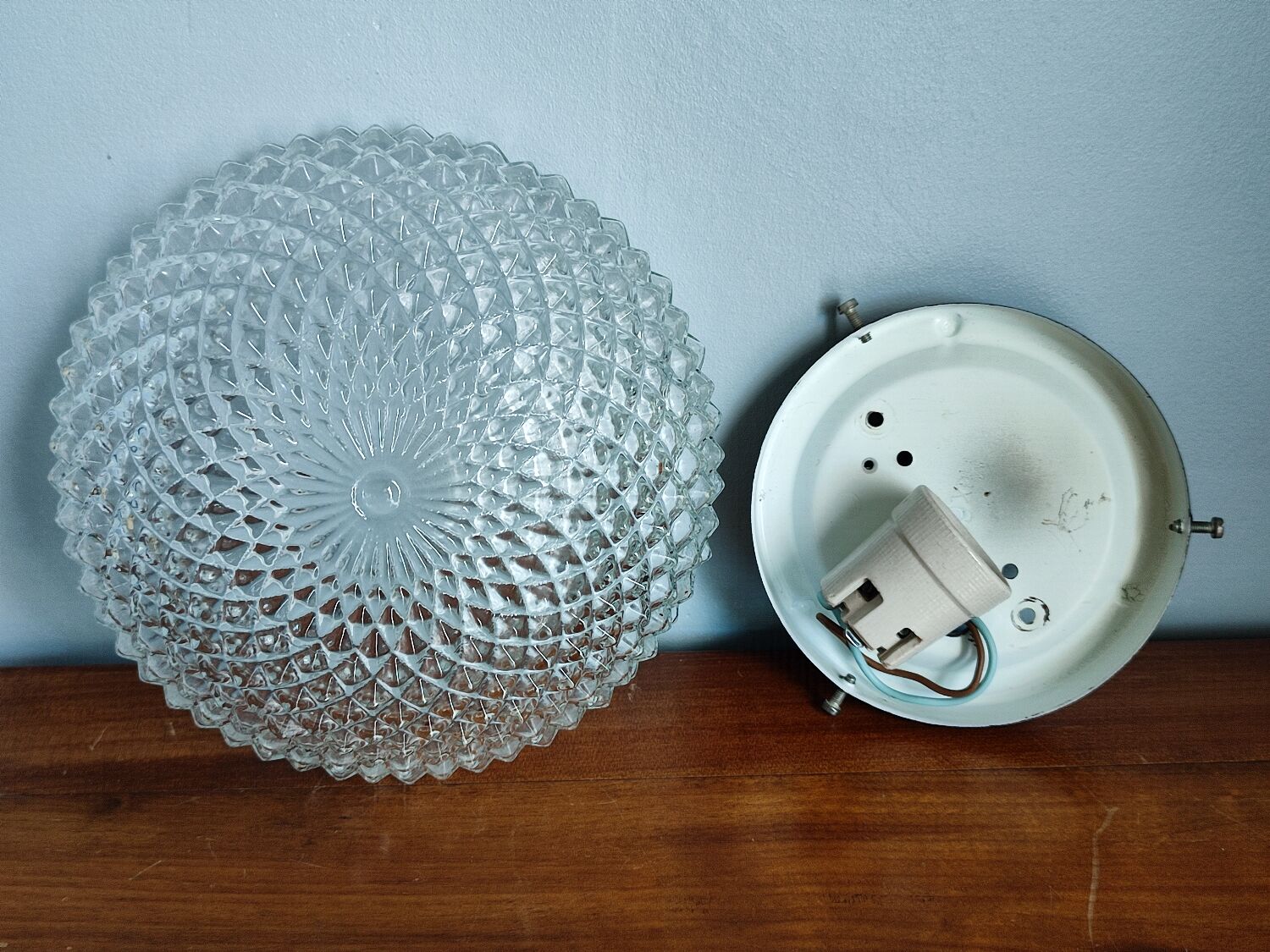 Vintage glass round wall lamp/ceiling