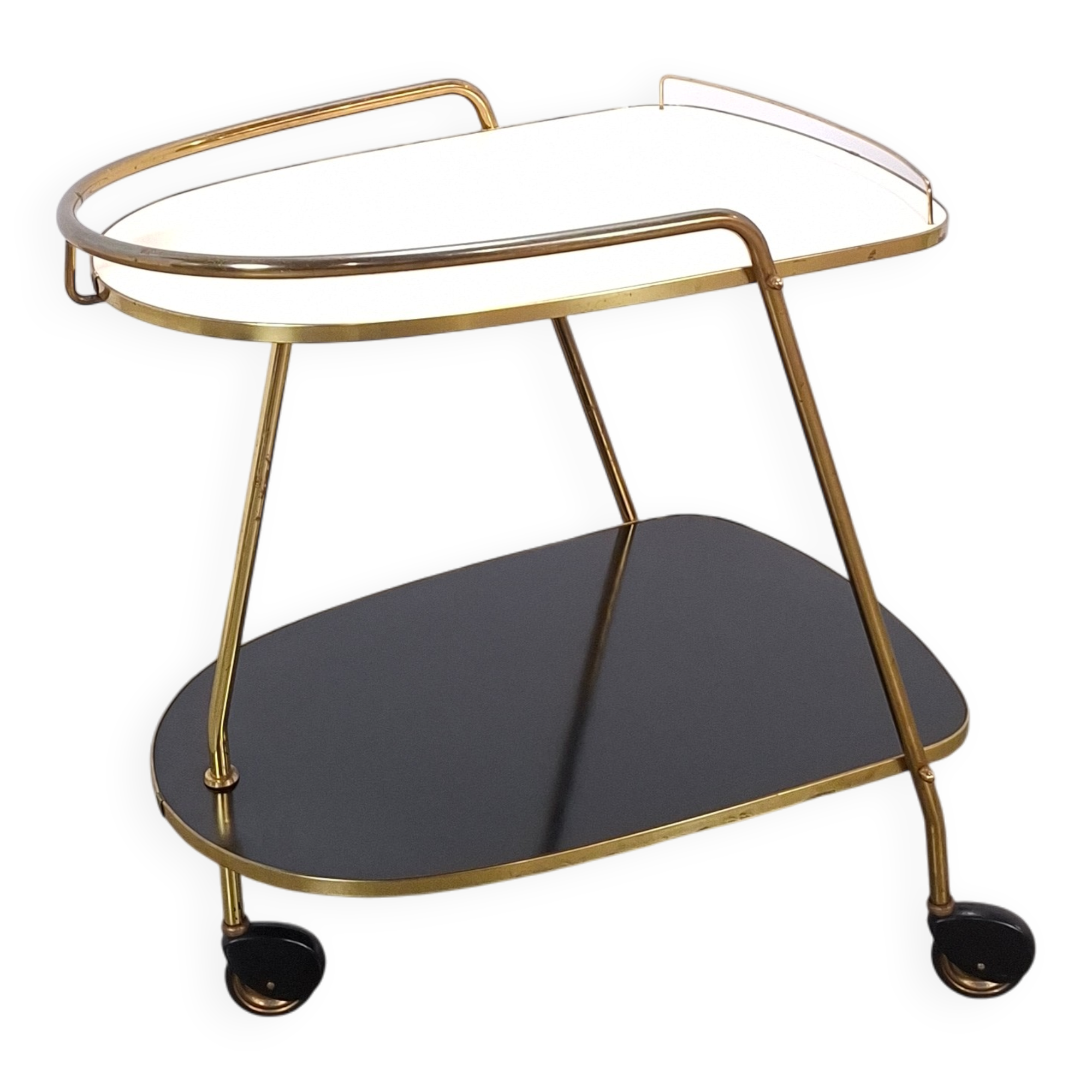 Ilse Möbel trolley met zwart wit formica vintage