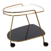 Ilse Möbel chariot avec formica noir et blanc vintage
