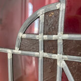 Traditional decorative stained glass – heraldic motif – wooden frame