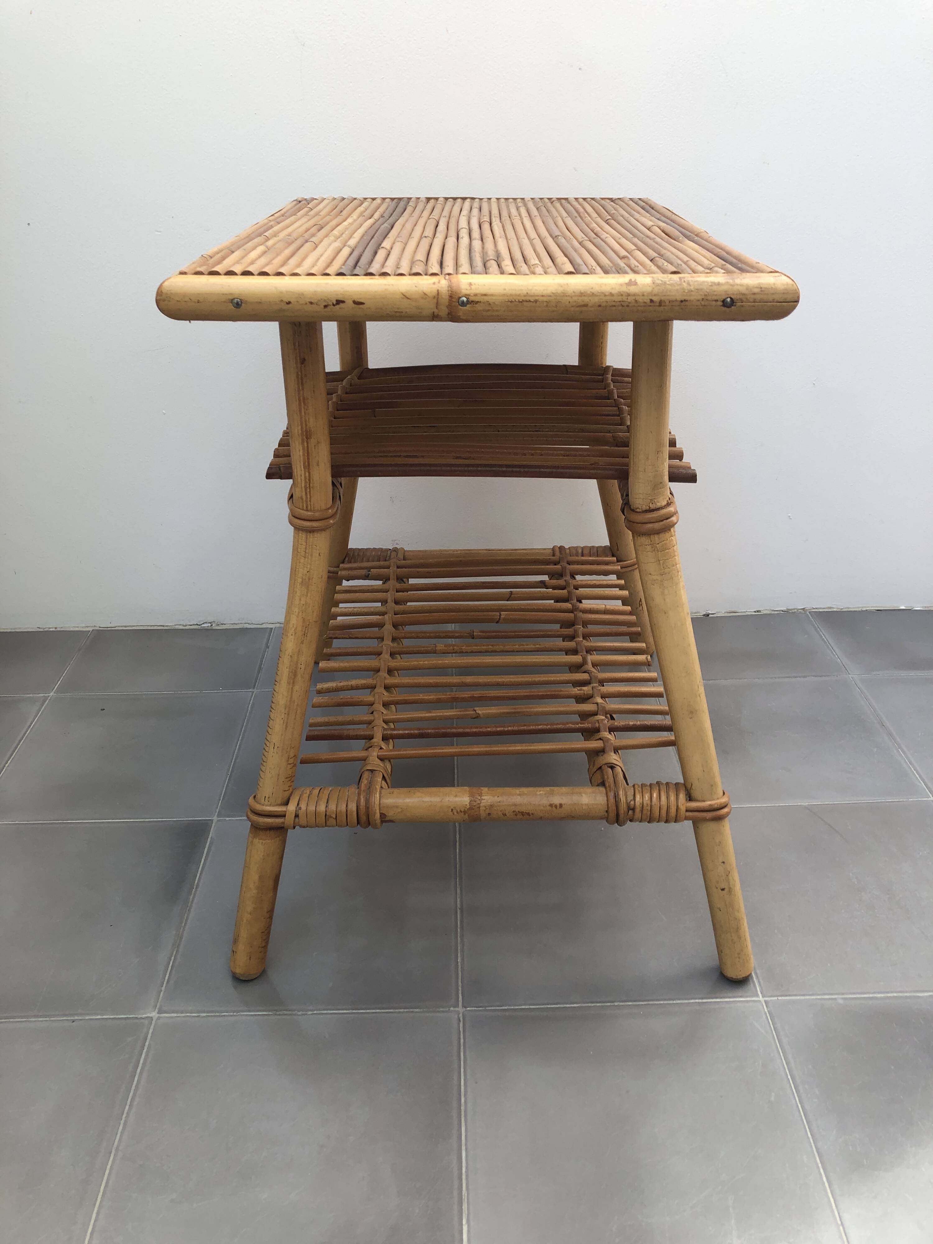 Audoux Minet bamboo rattan coffee table