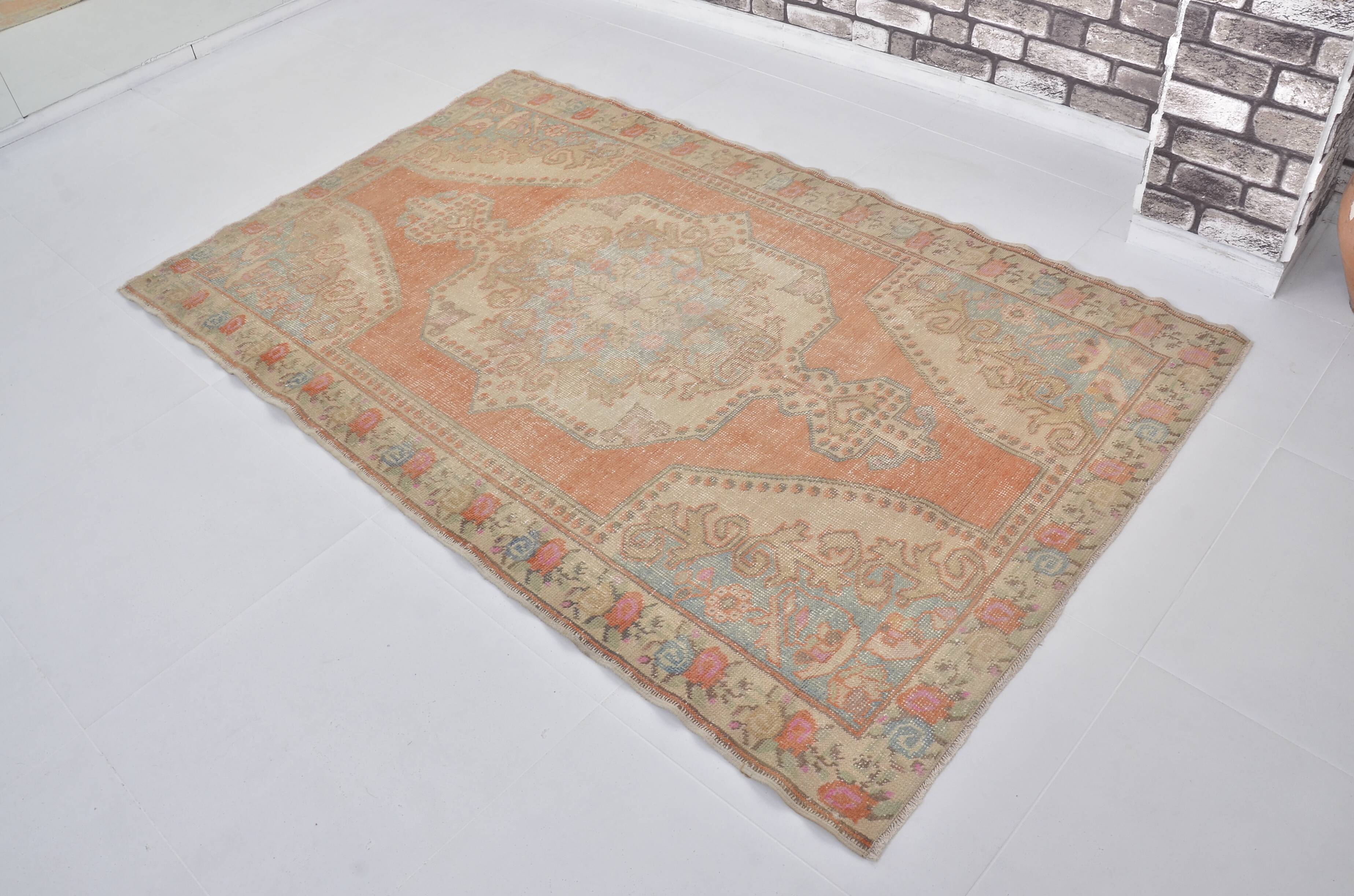 Tapis anatolien orange et beige sku 2434