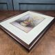 Vintage frame bouquet of flowers signed Roca – Decorative print under glass