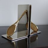 Pair of bookends, tennis racket.