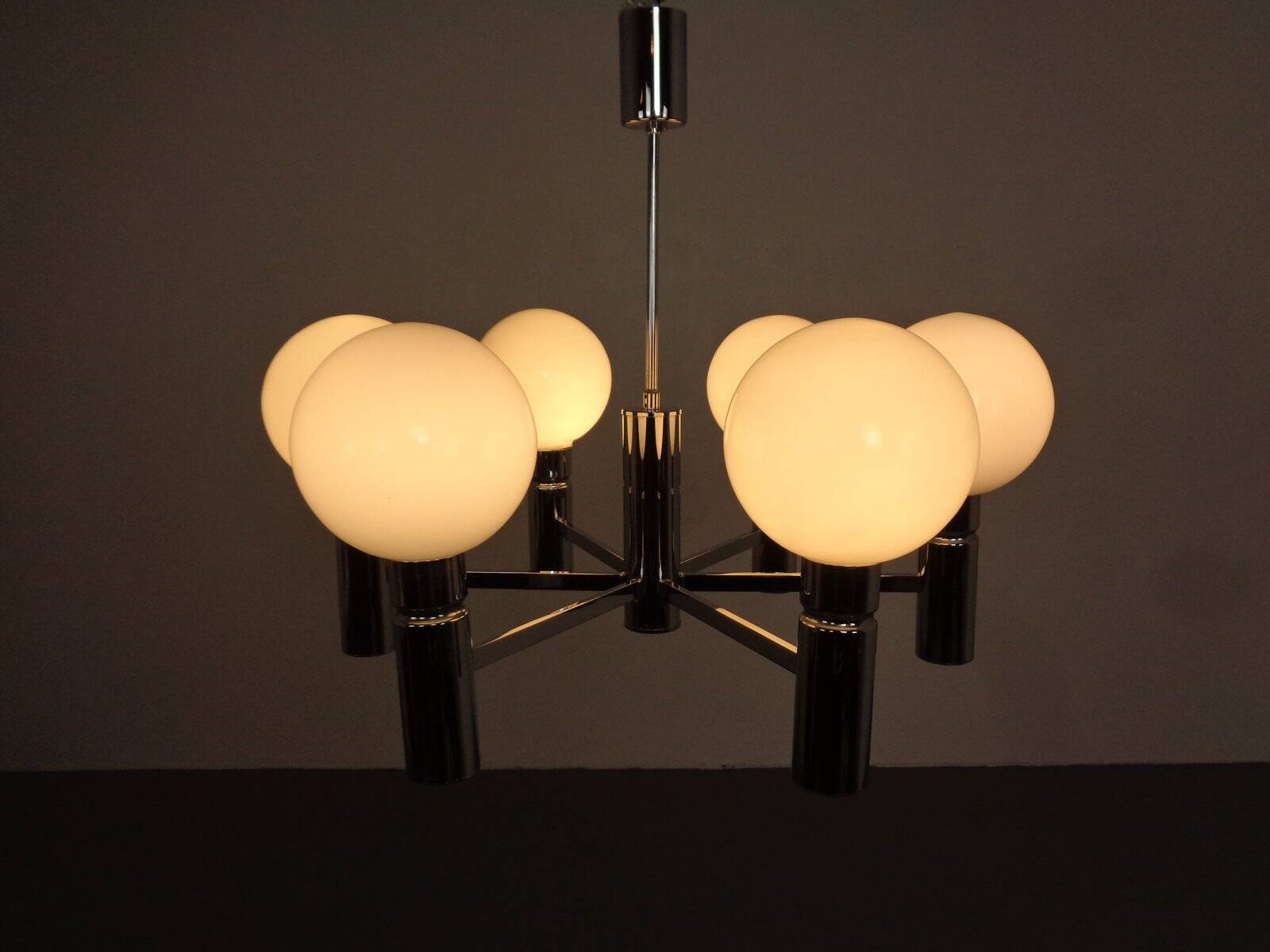 Opaline Glass Pendant Lamp from Sölken Leuchten, Germany, 1960s