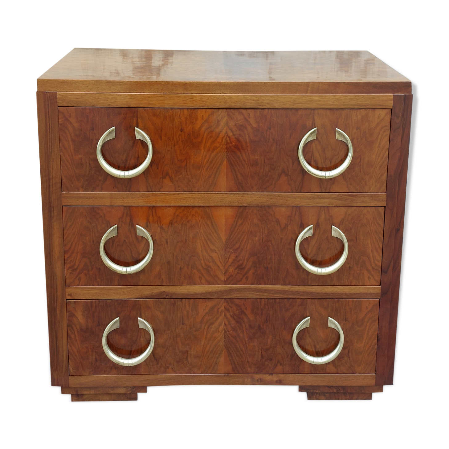 Art Deco period chest of drawers in walnut 1930