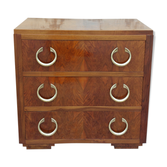 Art Deco period chest of drawers in walnut 1930