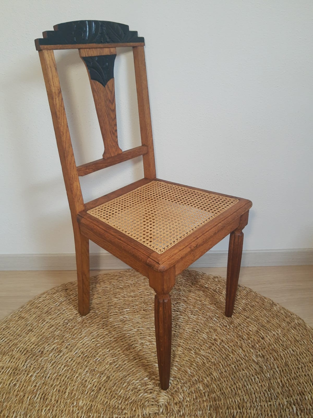 Restyled art deco canned chair