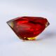 Cendrier en verre taillé Sommerso rouge et jaune par Seguso, Murano, Italie, 1970