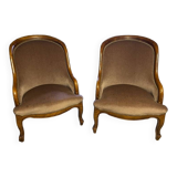 Light brown velvet fireside chair