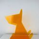 Porte-revues chien en plexiglas orange, vintage