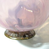 kerosene lamp faience /signed EF/vintage
