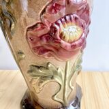 Large Art Nouveau Barbotine vase from Saint-Amand