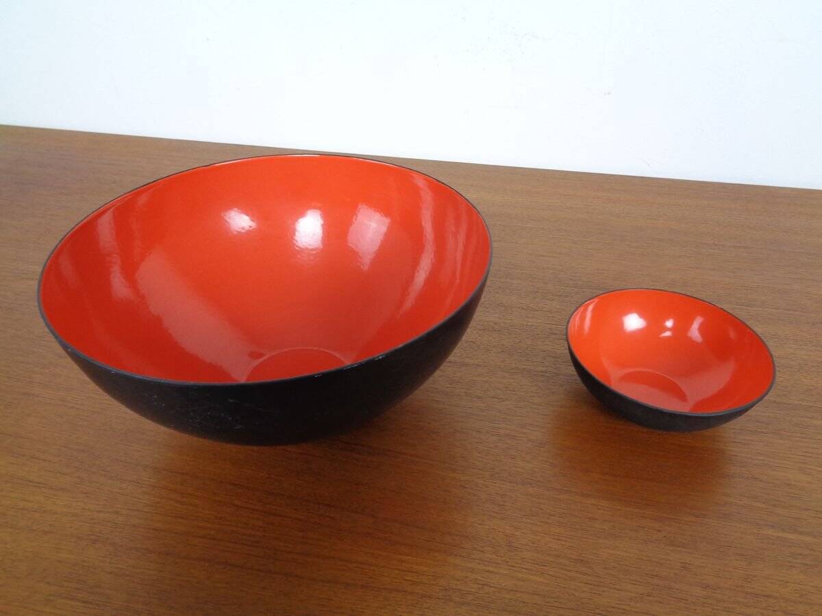 Red Krenit Bowls by Herbert Krenchel Torben Ørskov, Set of 2, 1960s