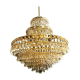 Lustre Murano cristal avec structure dorée 1950