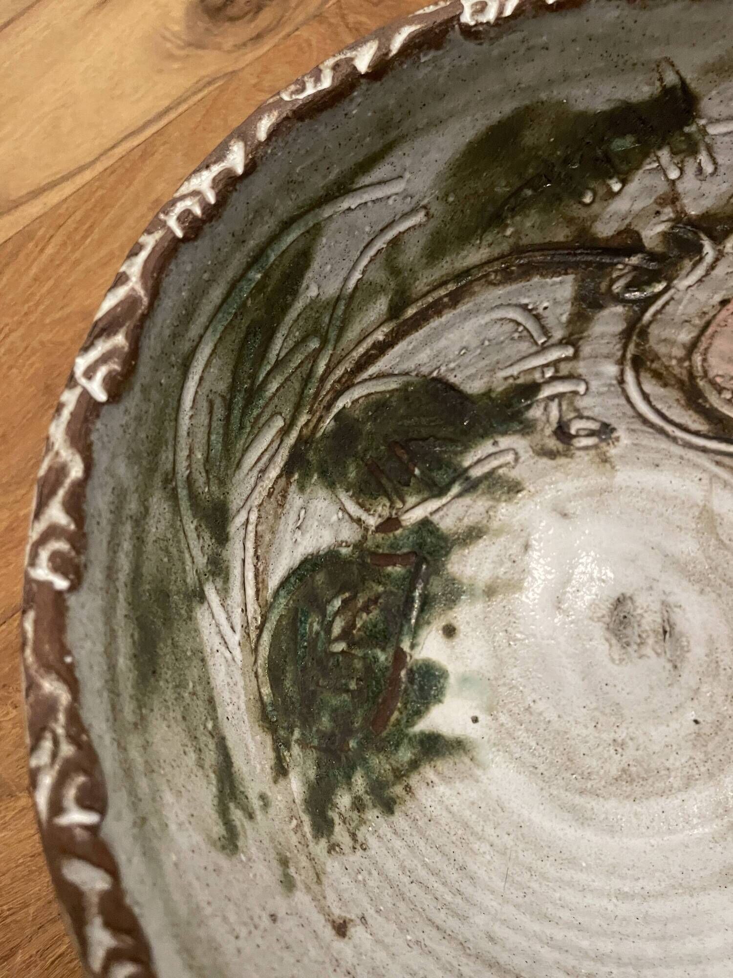 Thirty Albert Saladier in Vallauris ceramic, thistle decoration, signed.