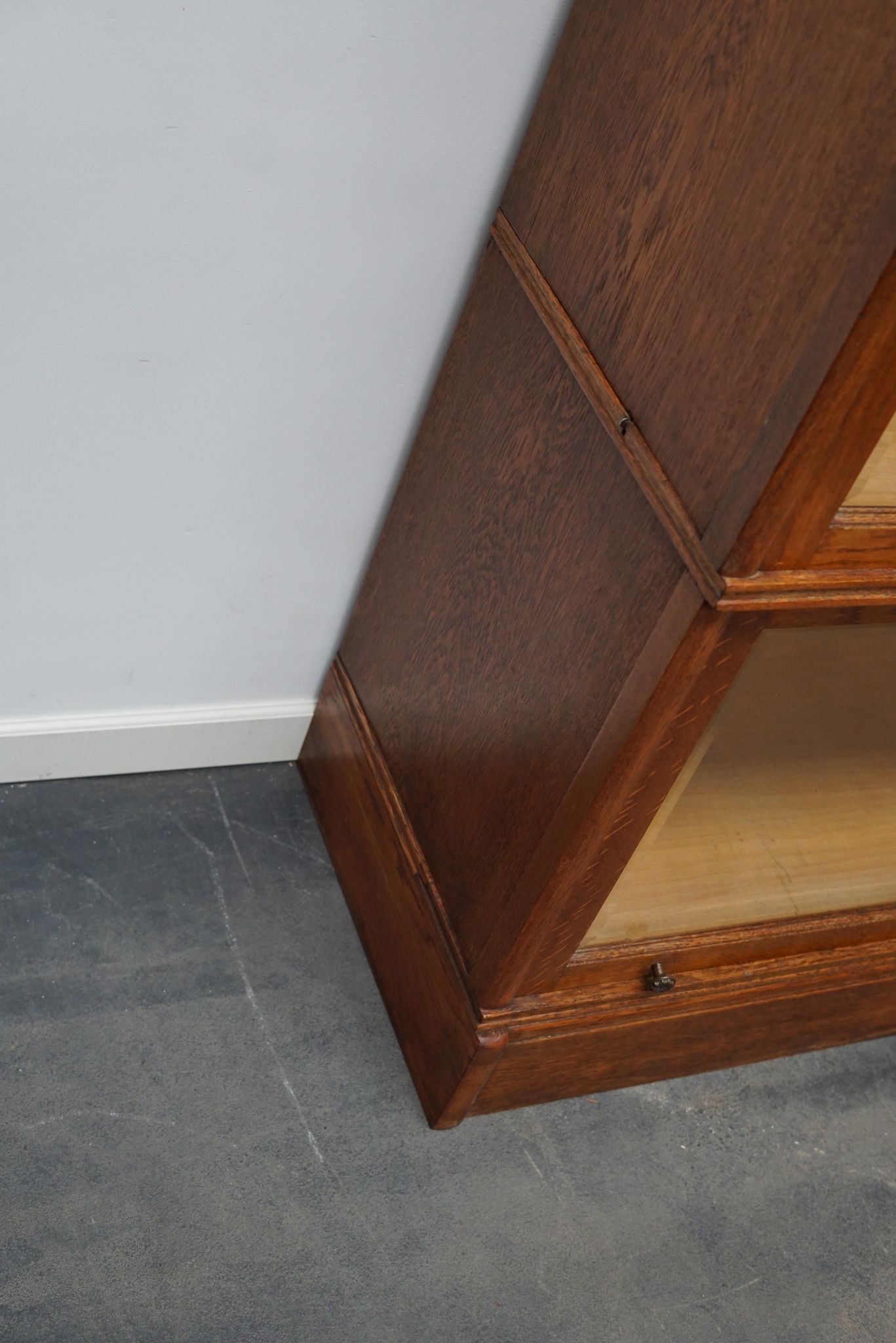 German oak bookcase with folding doors, ca 1900