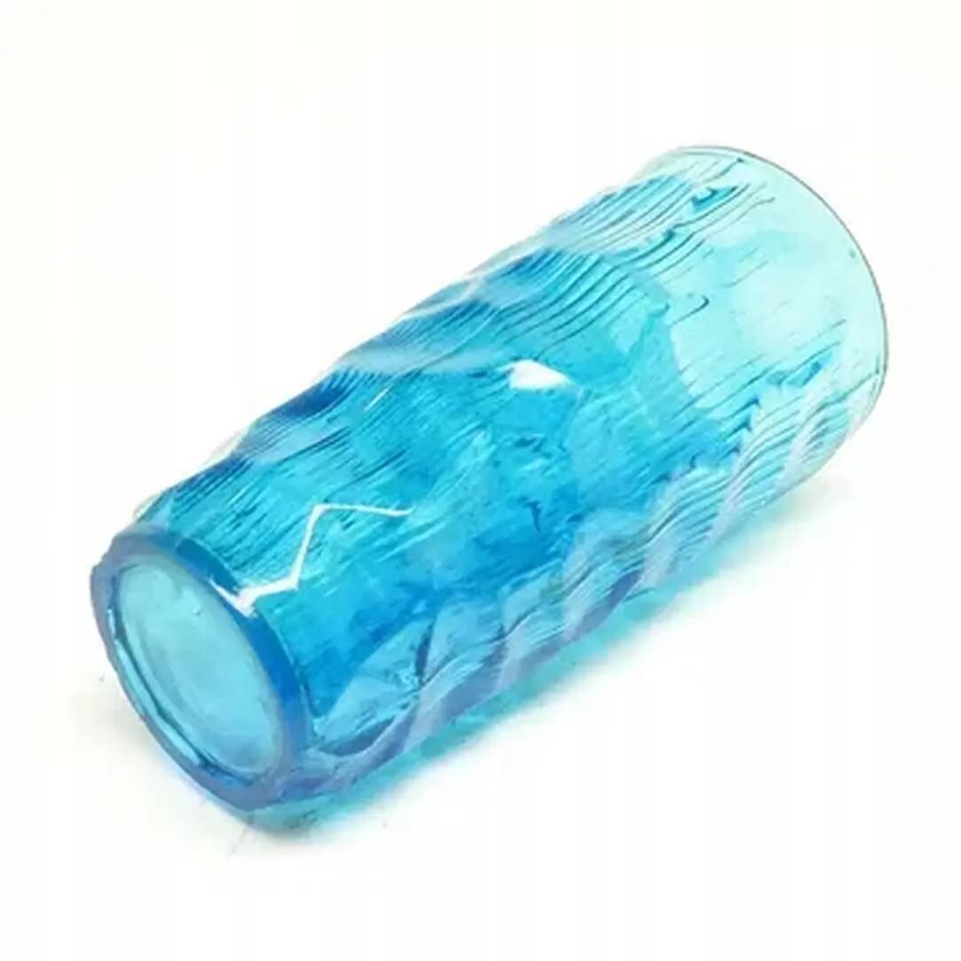 Okulus vase, mid-century modern, transparent glass, Ząbkowice, Poland, 1970s
