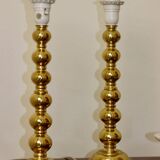 Paire de lampes suédoises en laiton du milieu du siècle