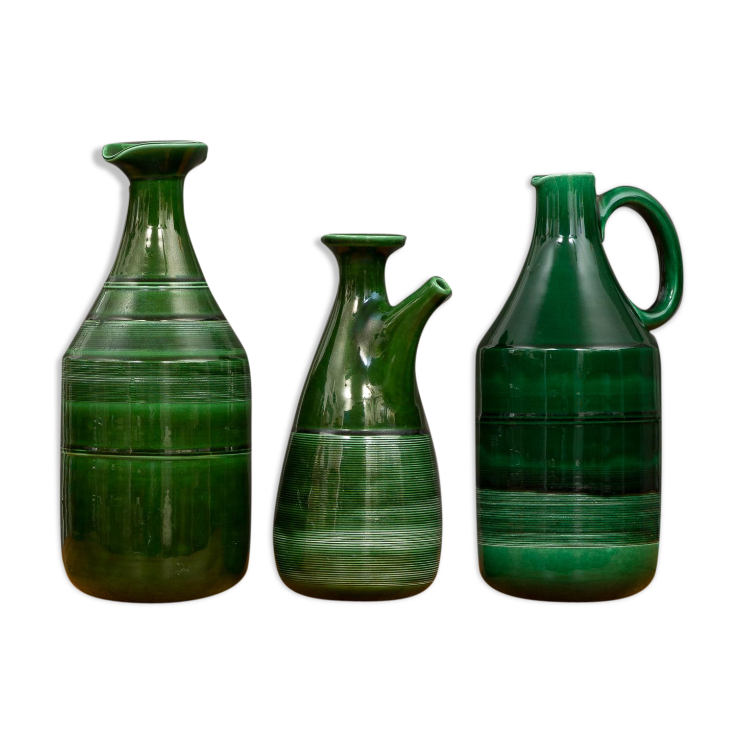 Set of 3 ceramic pitchers by Ambrogio Pozzi for Ceramica Franco Pozzi