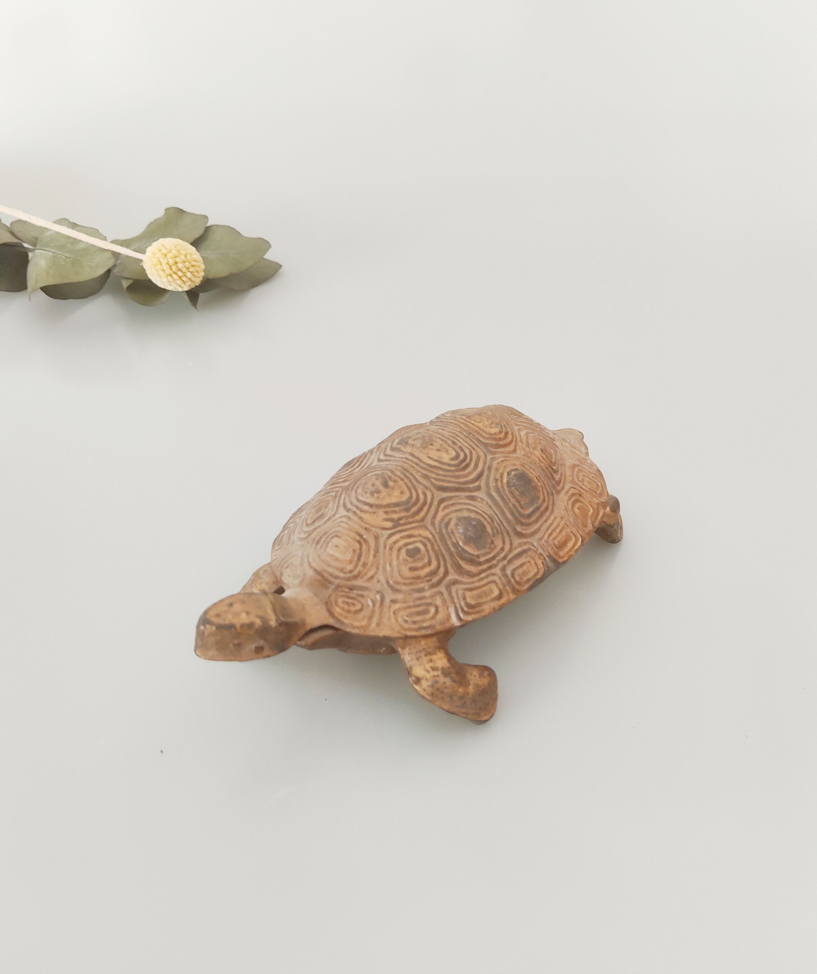 Turtle brass ashtray