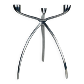Bougeoir tripode space age par De Bijenkorf en aluminium, années 70