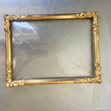 Cadre Art Nouveau Antique en bois doré mesures 26,5 cm x 20 cm Verre convexe