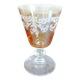 6 Orange-tinted engraved glass wine glasses