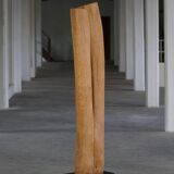 Large Wooden Sculpture "Joy" by Ole Wettergren, Modern Danish, 1980s