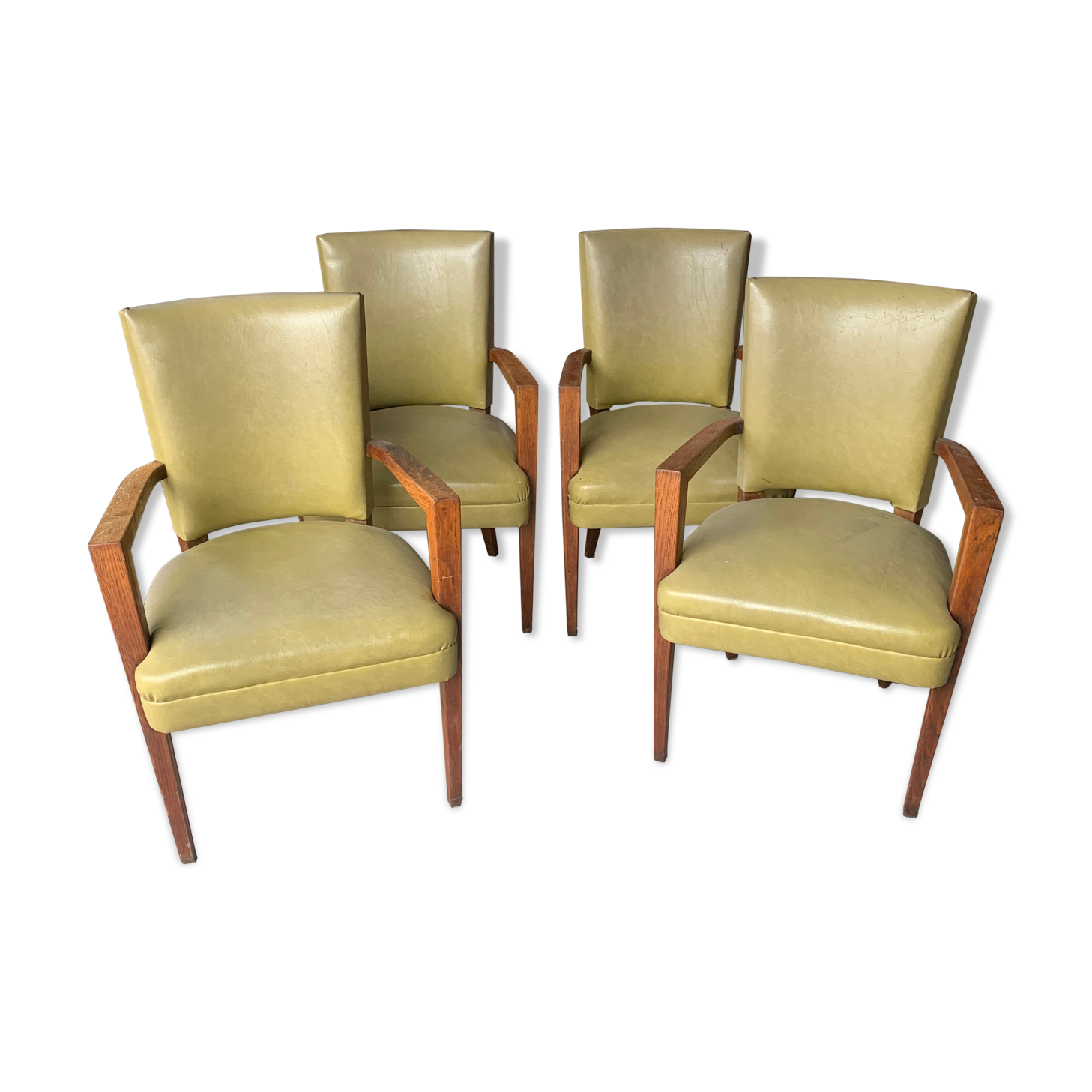 Suite of four art deco armchairs