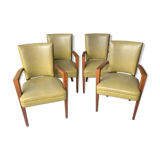 Suite of four art deco armchairs