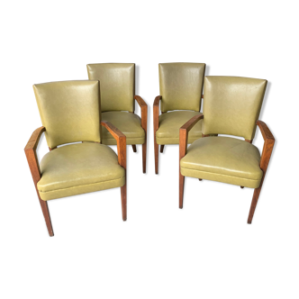 Suite de quatre fauteuils art deco