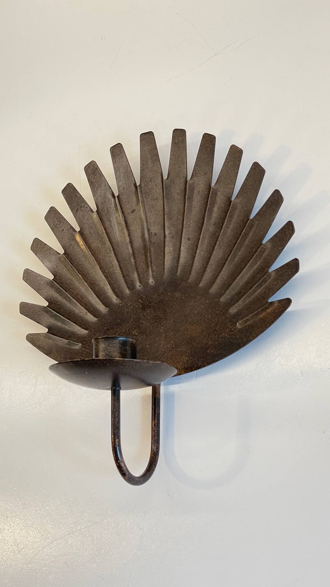 Brown patina wall candle holder