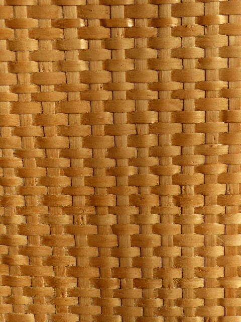 Chest of drawers vintage wood and rattan blond 4 drawers ca 1970