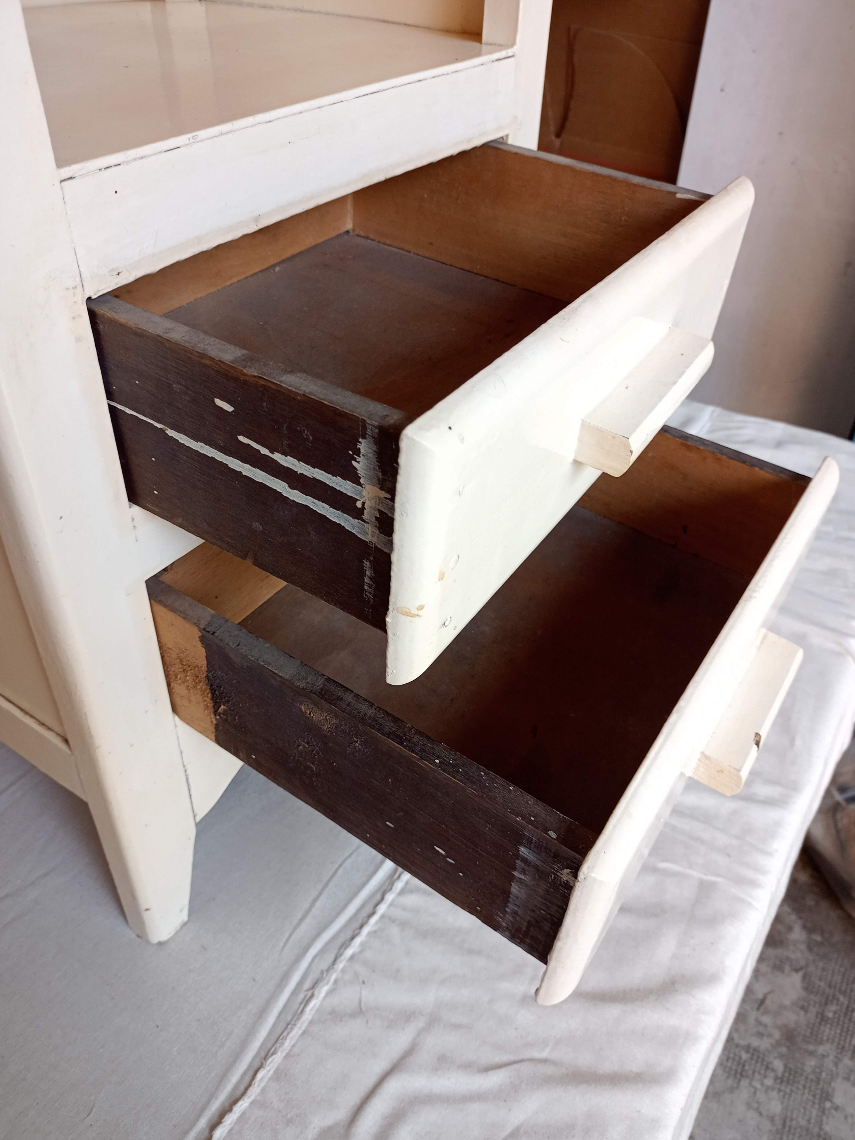 Old storage cabinet with two drawers